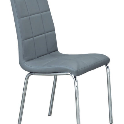 Upholstered Dining Chairs with Chrome Legs 4 pack Grey