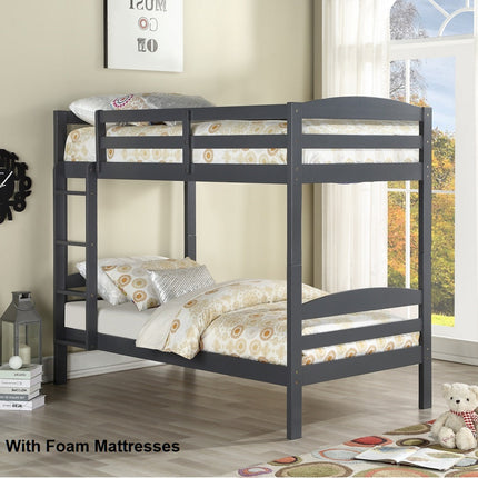 Charlotte Bunk Bed with Mattresses Kit Grey
