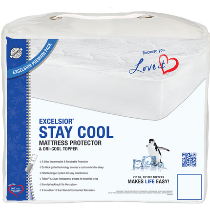 Excelsior 10" Staycool Mattress Protector w/Dry Wick Topper