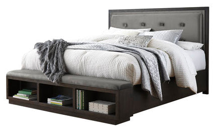 Signature Design by Ashley® Hyndell Dark Brown Upholstered Storage Bed