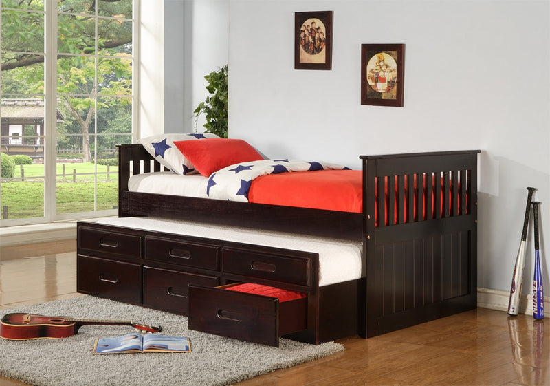 Quin Captains Bed with trundle and drawers