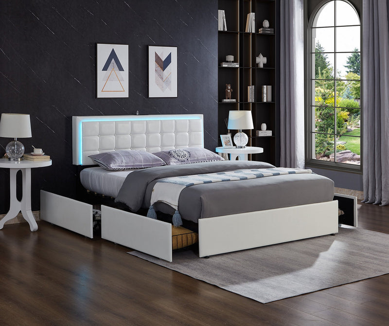 Kirby Storage Bed White