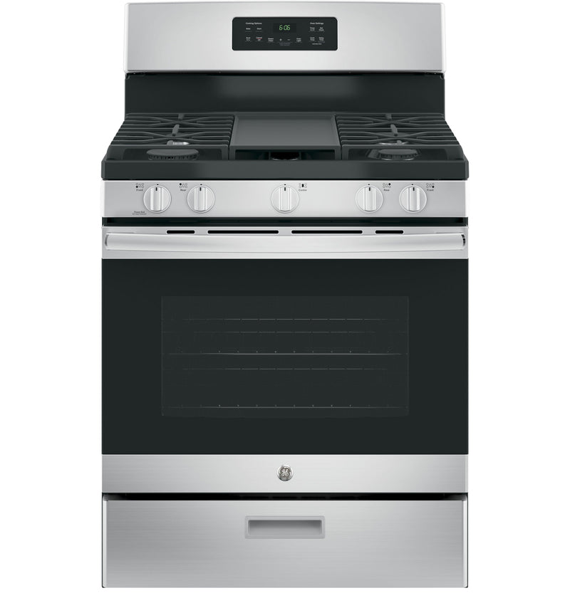 GE® 30" Stainless Steel Freestanding Natural Gas Range