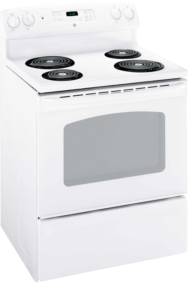 GE 30" White Freestanding Electric Range