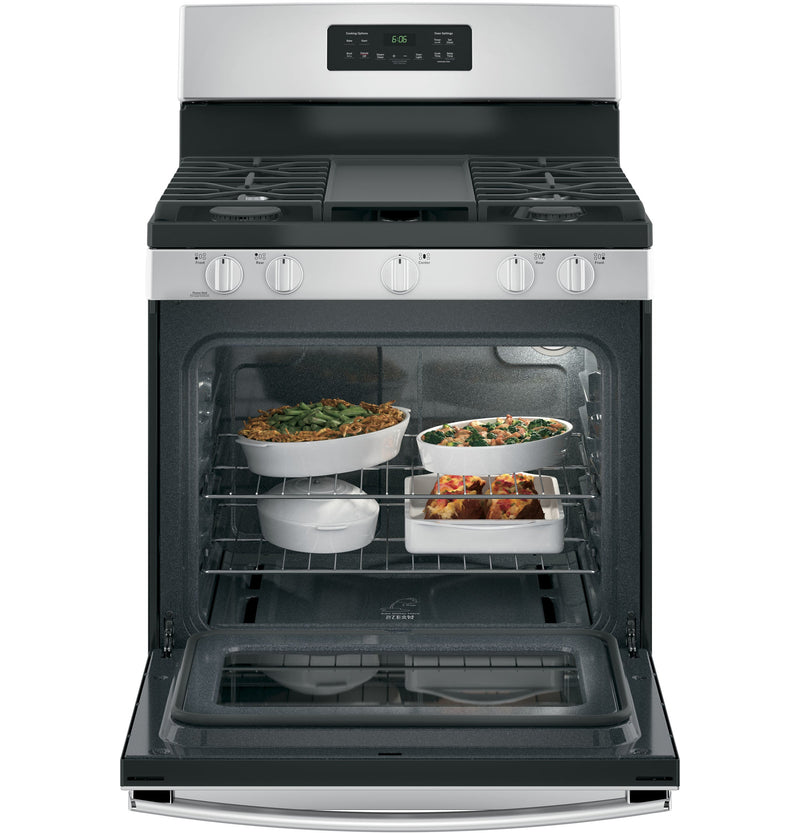 GE® 30" Stainless Steel Freestanding Natural Gas Range