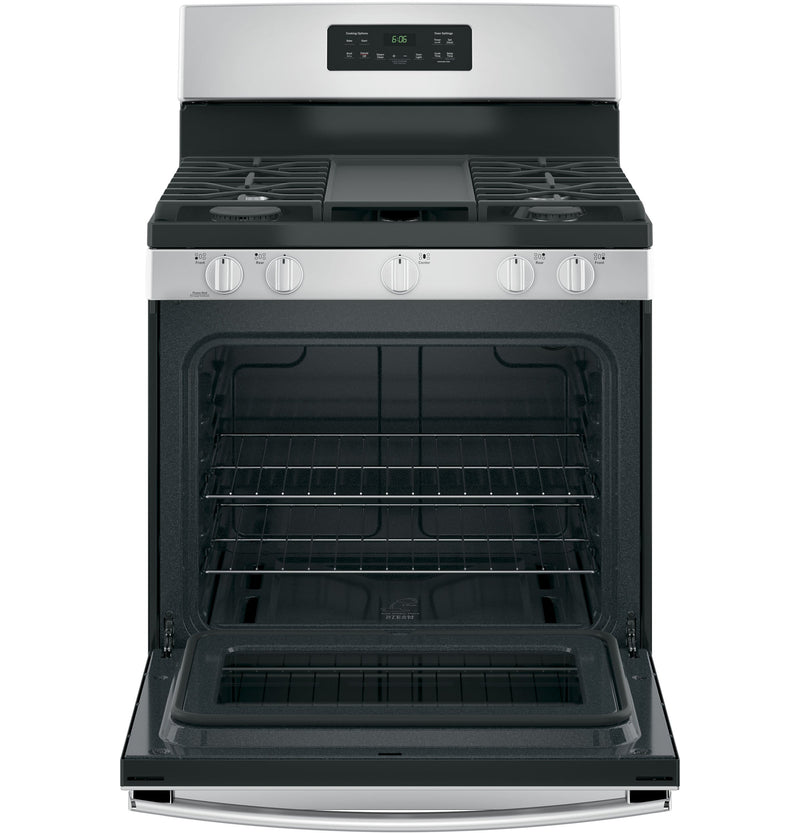 GE® 30" Stainless Steel Freestanding Natural Gas Range