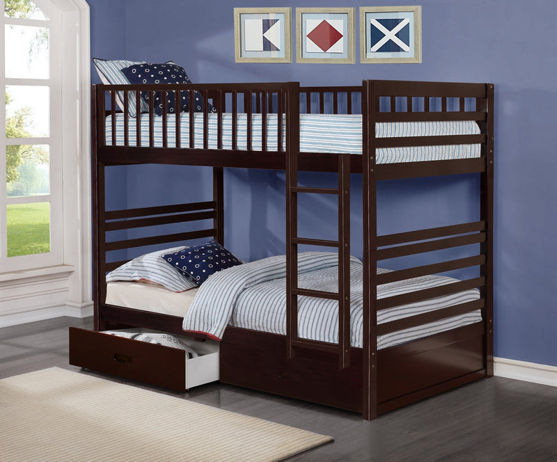 Harry Single/Single Bunk Bed With Storage Espresso