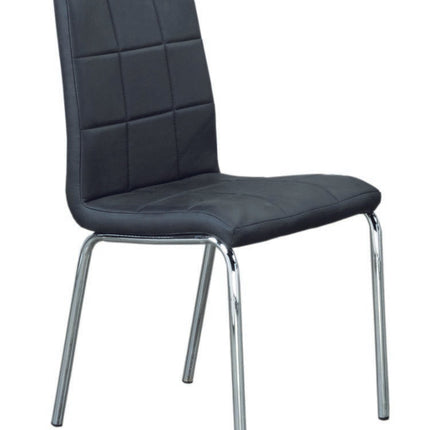 Upholstered Dining Chairs with Chrome Legs 4 pack Black