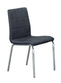 Upholstered Dining Chairs with Chrome Legs 4 pack Black