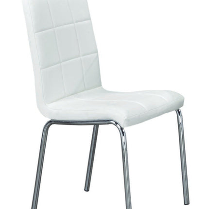 Upholstered Dining Chairs with Chrome Legs 4 pack White