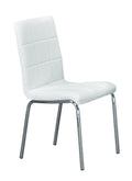 Upholstered Dining Chairs with Chrome Legs 4 pack White