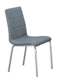 Upholstered Dining Chairs with Chrome Legs 4 pack Grey