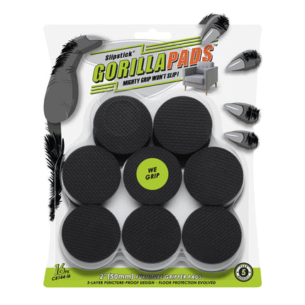2" GorillaPads Round Gripper Pads Black