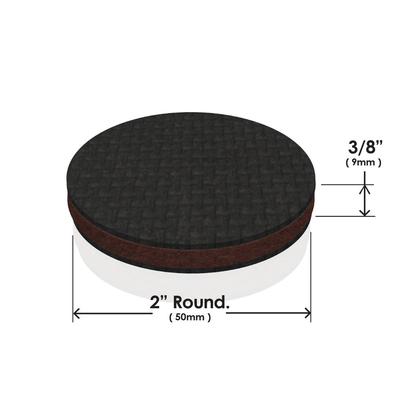 2" GorillaPads Round Gripper Pads Black