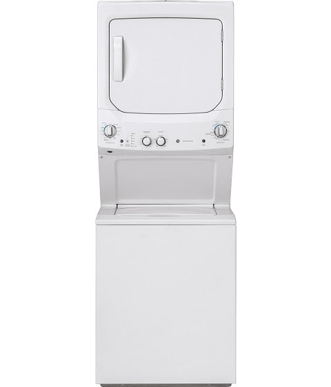 GE® Unitized Spacemaker Whiite 4.4 Cu. Ft. Washer, 5.9 Cu. Ft. Dryer Electric Stack Laundry