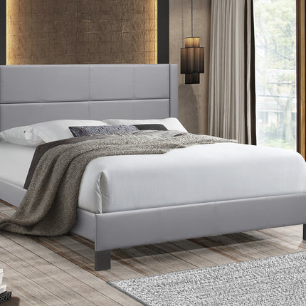Grace Upholstered Grey PU Platform Bed