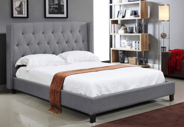 Jayce Upholstered Grey Bed