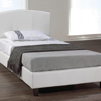 Kim PU Upholstered Bed with Arched Headboard White