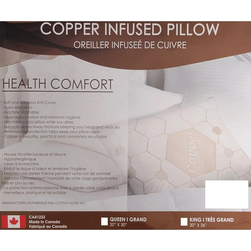 Health Comfort Copper Infused Pillow