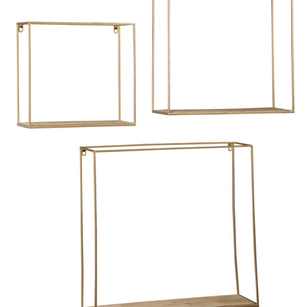 Efharis 3 Piece Shelf Set - Gold-tone Metal