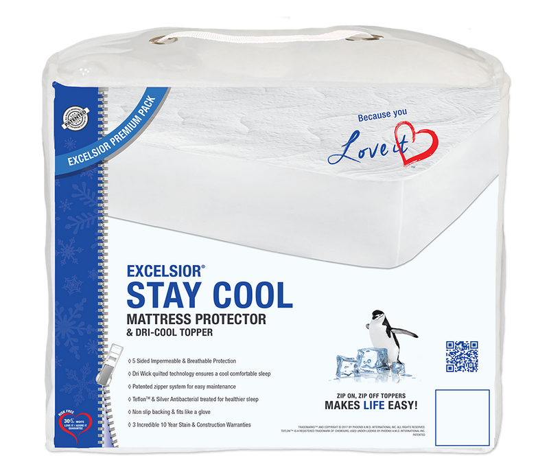 Excelsior® Stay Cool 16" Profile Mattress Protector & Dri-Cool Topper