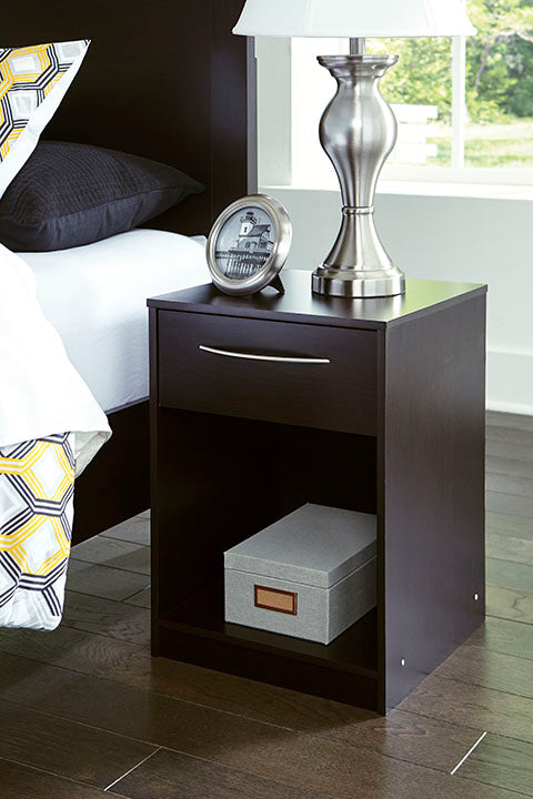 Signature Design by Ashley® Flannia Black/Brown 1-Drawer Nightstand