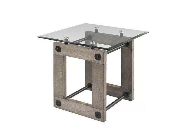 Fresno Grey Glass Top End Table