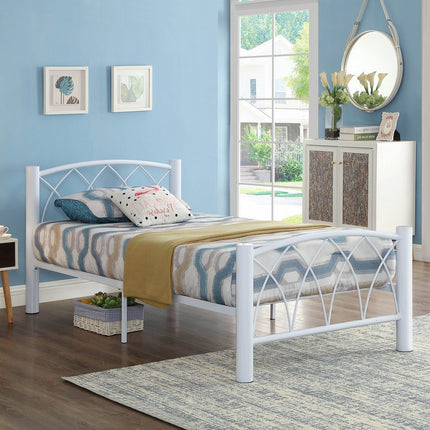Glady White Metal Bed