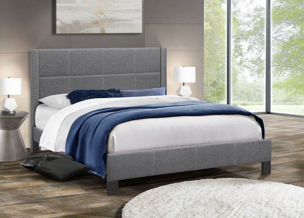 Grace Upholstered Grey Bed