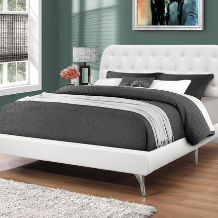 Elizabeth Queen White Faux Leather Bed