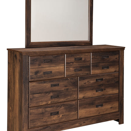 Quinden Dresser and Mirror - Light Brown